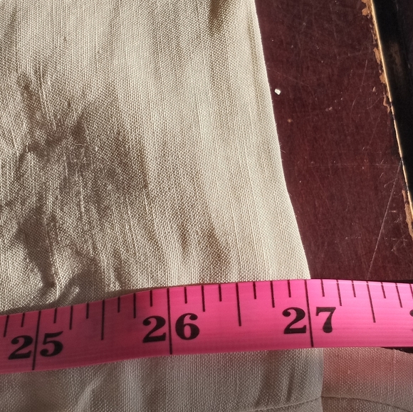 Banana Republic Silk Linen Classic Lightweight Preppy Cream Wide Leg Pant 8P - Picture 10 of 10